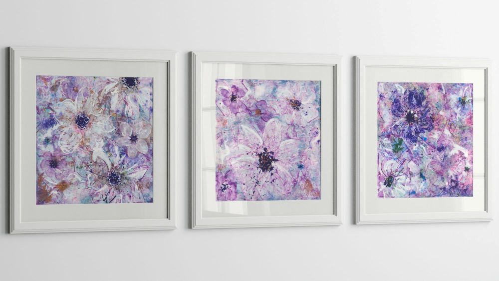 Unique appeal of owning an original painting - three paintings on a wall