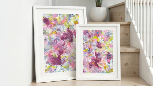 New abstract art prints - 2 framed prints on a staircase