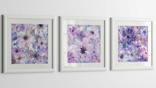 Unique appeal of owning an original painting - three paintings on a wall