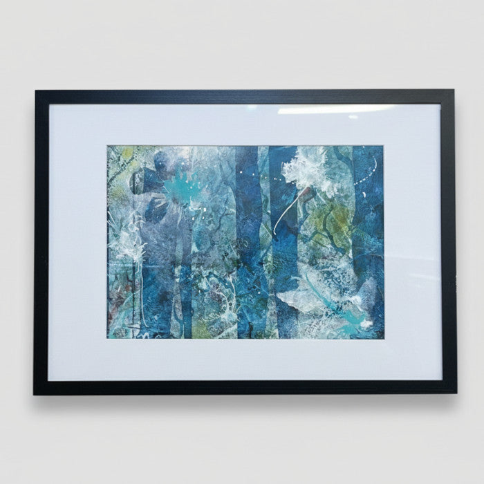 Magic in the Woods No2 painting in black frame